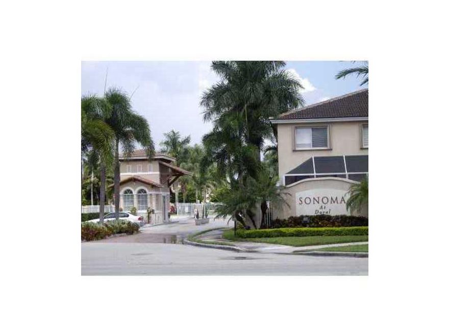 Very well located townhome, in desirable SONOMA gated community, in the heart of Doral, this home offers tiles in the entire first floor and carpet in the upstairs, finish tiled patio, one car garage, very nice layout.Easy to show by appointment now, Mond ay thru Friday after 6:00 pm and weekends anytime. Please submit complete application, copy's of Ids and police report with your offer. Presently tenant occupied, PROPERTY IS AVAILABLE NOW,UPON ASSOCIATION APPROVAL