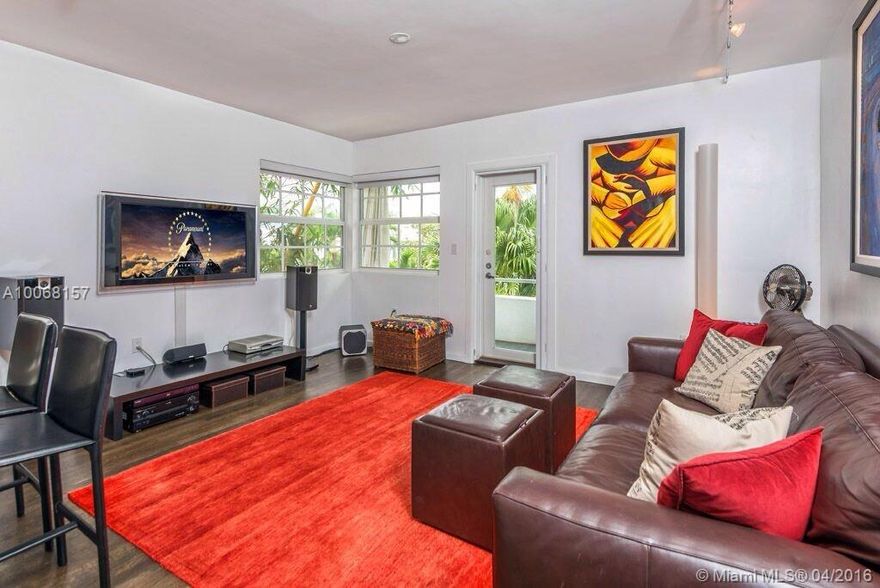 Impeccable, fully renovated FRONT CORNER 1 bedroom, 2 full bath home at "THE BARBARA".This exceptional Art Deco property is the perfect blend of historic charm + modern convenience in a truly well designed space. High ceilings, gorgeous wood floors, impact windows, open kitchen with subzero + custom cabinets.beautiful baths, full dining with built-ins.All this and a Private Balcony overlooking a tranquil garden in the heart of South Beach. Steps from the Ocean. Perfect, Henry Hohauser, Boutique building.