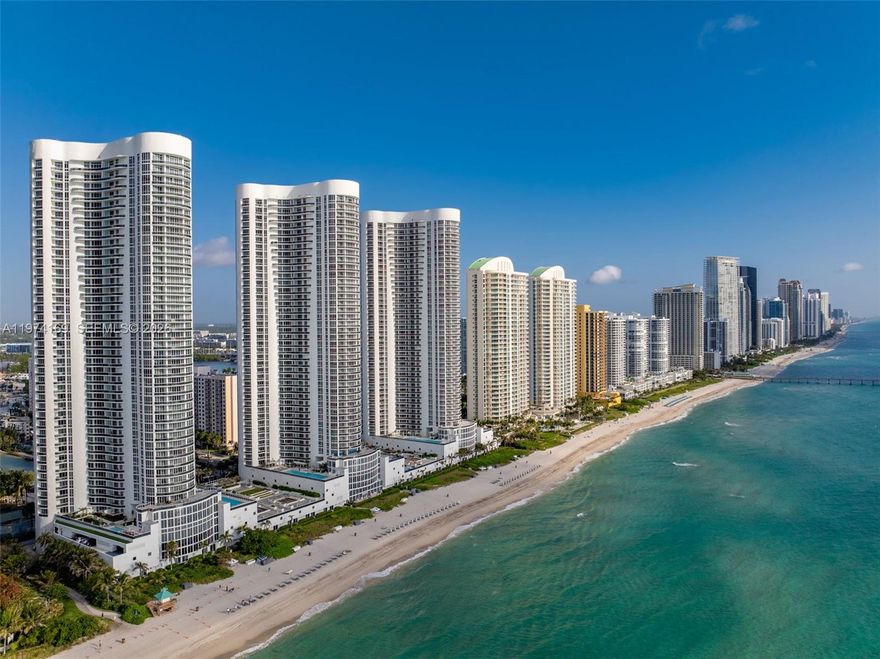 SPECTACULAR UNIT IN AMAZING LUXURY BUILDING IN SUNNY ISLES WITH DIRECT ACCESS TO BEACH. A MUST SEE TO ENJOY THE BEAUTY OF A MAGNIFICENT OCEAN VIEW. FLOOR TO CELING WINDOWS, ITALIAN CABINETRY WITH GRANITE COUNTER TOPS IN KITCHEN AND BATHROOMS. DEN AT ENTRANCE CAN BE USED AS A THIRD BEDROOM OR OFFICE SPACE.