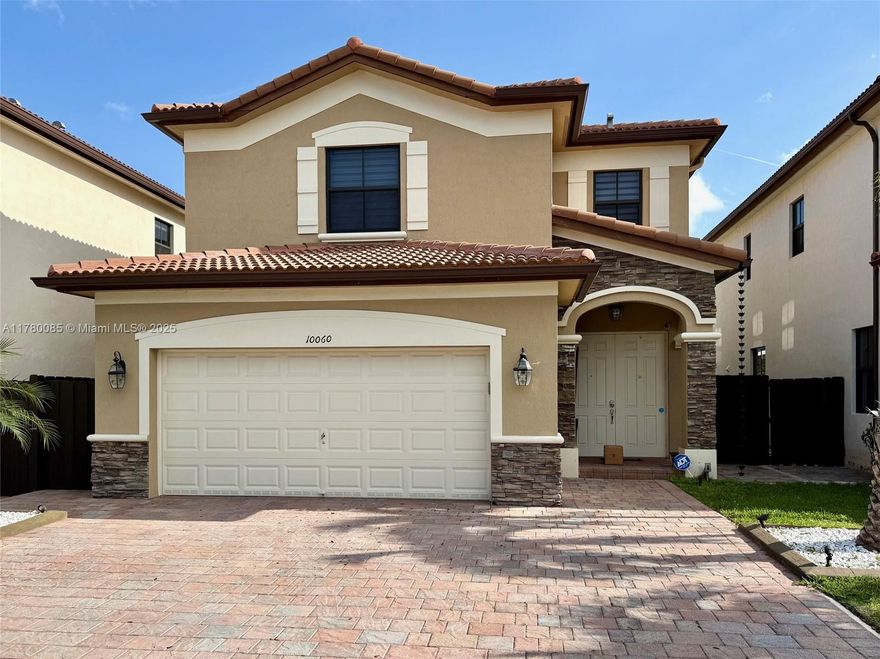 Welcome your family to this elegant 3-bed, 2.5-bath home in the family-oriented Grand Bay States, a top-five best-kept community in Doral. Experience comfort yet easy-to-maintain living with a generous kitchen and family room, stainless steel appliances, and modern countertops. Porcelanato flooring and wood-style laminate floors on the upper level. The 4,000 Sqft Lot provides a modern pergola/patio and no rear neighbors. All bedrooms are sizable, with an indulgent Grand Master Suite. Delight in the tranquil sights and sounds of the natural green areas in the back. Two-car covered garage and driveway parking for three additional vehicles. Resort-style amenities, 24/7 security, and top-rated schools nearby. This is the lifestyle you’ve been waiting for!