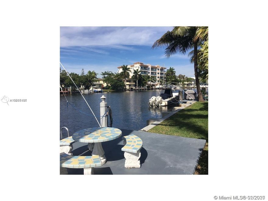 Impeccably remodeled co-op unit at The Oasis on Las Olas Nurmi Isle.  Nestled right on the expansive canal with stunning water views (ocean access - no fixed bridged).  On Isle of Venice, steps from Las Olas.  All hurricane impact with floor to ceiling double set of sliders giving to dock and deck with grilling area.  Free dock space (33ft) as available.  Extra storage room.  Newer roof in entire complex.  Perfect vacation get-away or a paradise for every day living.  Fabulous location.  Washer and dryer in unit.  Community pool.  1 deeded parking space.  Sorry no dogs permitted.  1 cat OK.  Leasing OK after 1 year ownership.  Tenant occupied to June 30, 2020.  See Broker Remarks.