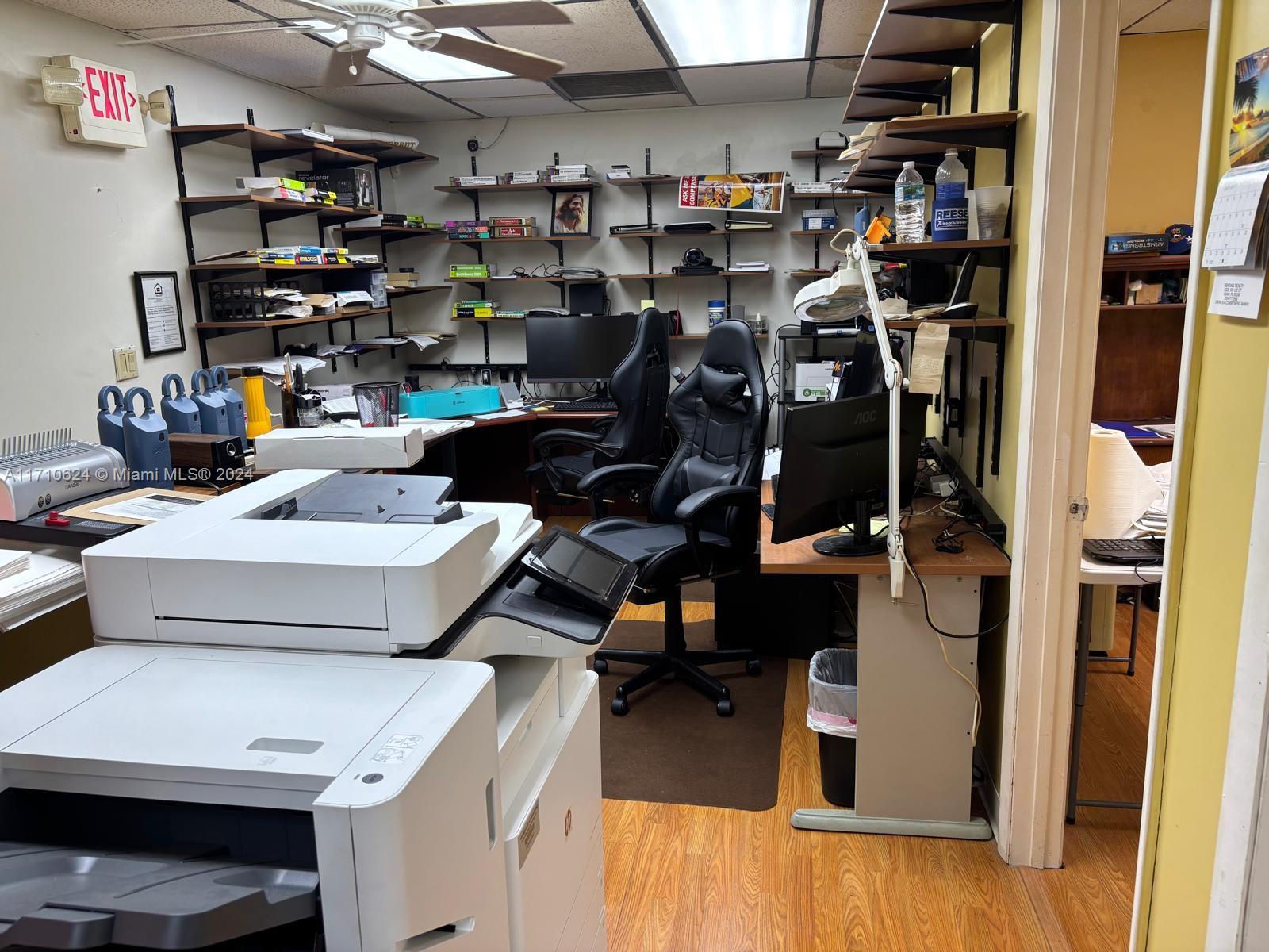 Two-story warehouse, three offices upstairs, and storage downstairs. 600 sqft downstairs and 600 sqft upstairs. closed to Kendall airport and, costco and london shopping center. property would be delivered 30 days after closing