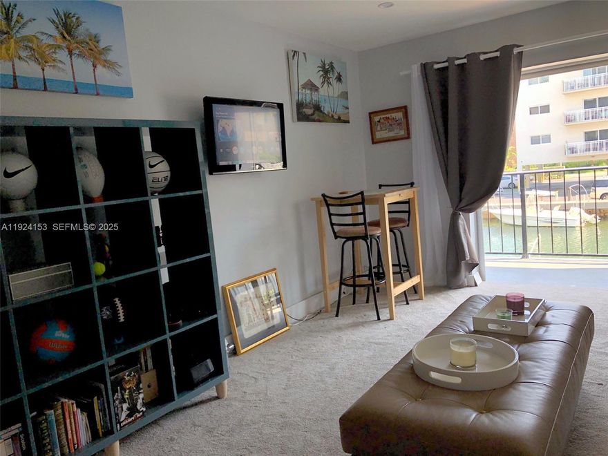 Amazing Intracoastal views from this 1/1.5 waterfront condominium. Lots of natural light. A double-length balcony is accessible from the living room and bedroom. New kitchen and living room with new floor tiles. Washer/dryer hookup in the unit (as well as four washers and four dryers in the building. Pool and bar-B-Que area overlooking the water. 1 reserved parking space. The building passed a 40-year inspection and maintains reserves. A must-see.