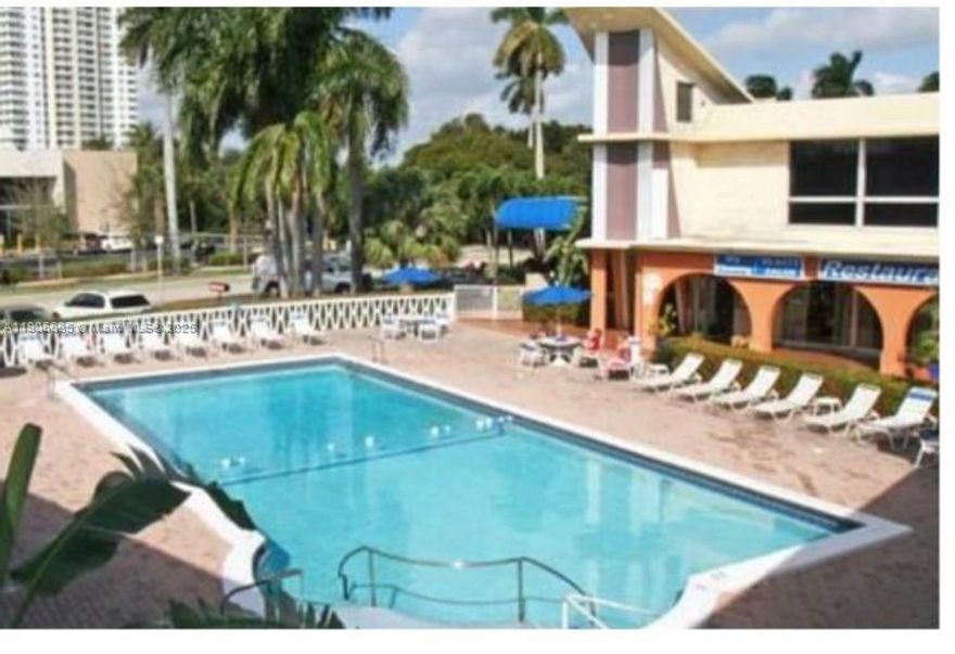 Furnished Studio in Condo Hotel in Hallandale at 26 Diplomat Pkwy. Enjoy fantastic views to just 5 minutes from the beach. The rent includes utilities (water, electricity and internet), embrace a relaxed, carefree life. The building features a swimming pool, a restaurant, and convenient access to public transportation, shops, banks, and dining options. Parking is not assigned, you park where there is space, there is always space available, and close to Gulfstream Park Racing & Casino, and, of course Fast Approval.