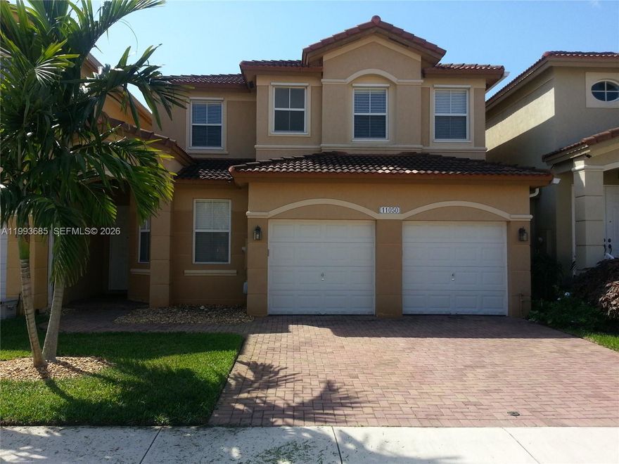 Most wanted Mariana model featuring 4 bedrooms and 3 full baths. One bedroom and one full bath conveniently downstairs. Tiled first floor and laminated floor throughout upstairs, stairs and downstairs bedroom. Convenient Jack & Jill bathrooms for the upstairs' 2nd & 3rd bedrooms. Large master bedroom and bathroom w/walk-in closet. Nice & spacious family room overlooking the paved back patio. Laundry room upstairs. No back neighbors. 2-car-garage plus 2 on the driveway. Walking distance to Ronald Reagan High Scholl and Rolando Espinoza K-8.