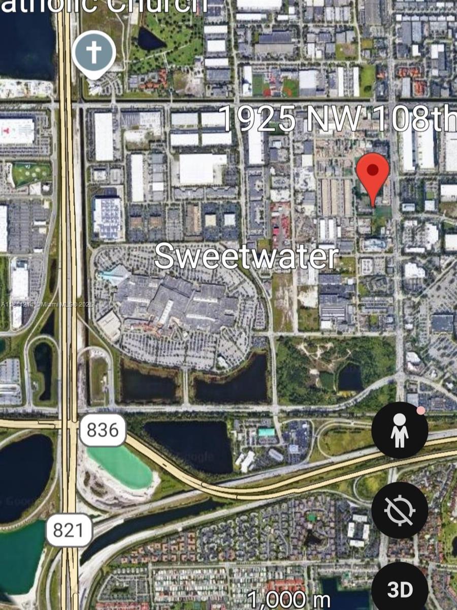 Very spacious warehouse located between Dolphin mall and International Mall, very close to Miami Airport in a small secure fenced commercial park. 20ft high warehouse storage area with 16ft high overhead door for easy access to load and unload. Two assigned parking with visitor spaces for clients. Very spacious distribution with 1524 sq. ft. 1st floor area, 722 sq. ft. office area and 290 sq. ft. mezzanine floor area PLUS +/-800 sq. ft. of showroom. Located close to Florida Turnpike and SR 86.