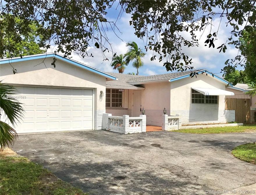 Opportunity Knocks… AMAZING Potential to Update to your own taste… HOME WARRANTY - Plumbing, Electric, AC, etc... 3 Bed, 2 Bath, 2 Car Garage, & JUST UNDER 2,000 SQ FT LIVING AREA. Priced accordingly at only $168 per Sq Ft while neighborhood average sales are around $200 per Sq Ft. Interior features Laminate & Tile flooring in social areas w/ Terrazzo in all 3 Bedrooms. Front door, Garage side door, & rear home door ALL just replaced w/ IMPACT DOORS. Exterior features a circular drive, front patio, & a large private yard w/ Utility Shed. Roof replaced in 2007. Located only steps to Nativity & Chaminade Schools. Also centrally located near Joe DiMaggio’s Hospital, places of worship. shopping centers, & restaurants.