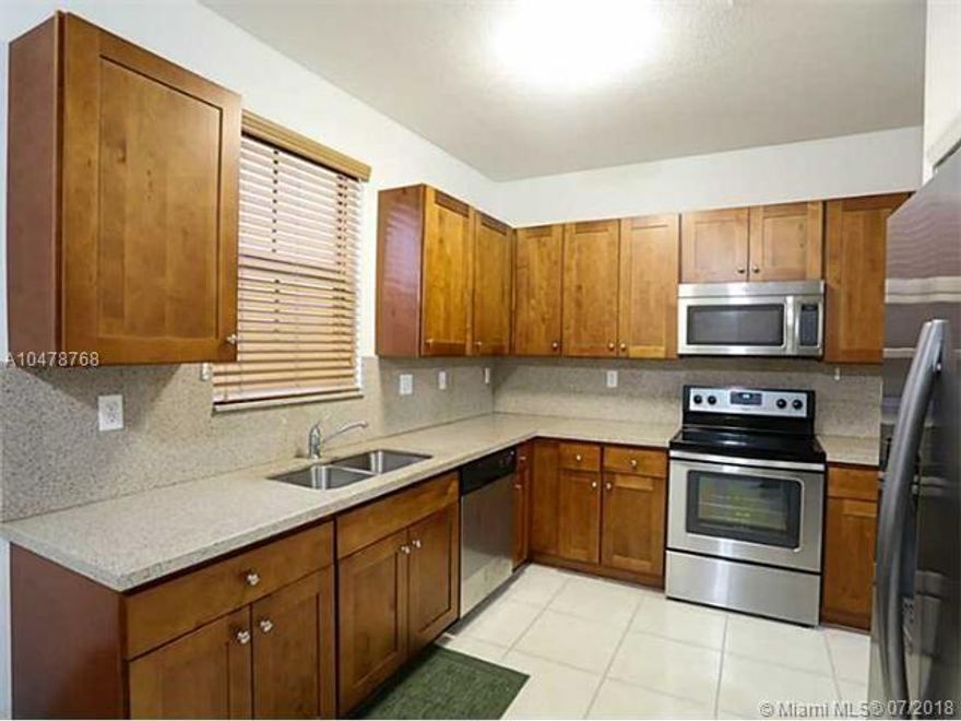 Great location LAS RAMBLAS. Tile ALL around , Impact windows, modern kitchen w/granite counter tops, wooden cabinets & stainless steel appliances, cable & internet included by HOA , Community BBQ area included as amenities . Gated Community with 24 hours private security patrol. Private Residents Clubhouse: outstanding amenities;  Pool, Children's Playground, Tennis Courts, Walking Trails, Gym, Meeting room.  15 Minutes to Miami Airport & 5 Minutes to Dolphin and International Shopping Malls , Expressways & modern Restaurants. Available July 25 2018 Super fast Association approval,  Just 1 month in advance & 1 Security deposit with proof of good credit .