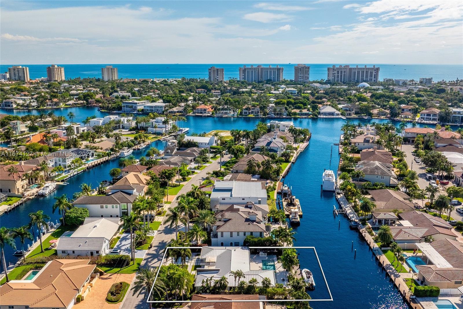 Welcome to a beautifully crafted modern home that features 3 bedrooms and a versatile den/office, offering an impressive 2,580 sqft. of living space. Located in the esteemed Landings community, this residence is just moments away from shopping, vibrant nightlife, and a variety of dining experiences. With 90 feet of stunning waterfront, this exceptional property provides direct access to the ocean without any fixed bridges. The kitchen is equipped with premium Jenn Air appliances, while energy-efficient LED lighting throughout enhances the home’s contemporary and inviting feel. Step outside to your personal retreat, complete with a heated saltwater pool and spa, perfect for relaxation and entertaining. Embrace the lively coastal lifestyle and make this sanctuary of modern elegance your own.