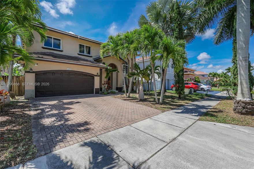 Unlock the potential of this 4-bedroom, 3.5-bathroom home with a two-car garage, ideally located in a highly desirable neighborhood. This property offers a fantastic opportunity for buyers looking to customize and add value, making it perfect for investors or end-users with a vision. Featuring impact windows throughout, a newly installed roof, the home already has a solid foundation for upgrades and improvements. The spacious layout provides ample room for redesigning living areas, enhancing functionality, and creating a modern living space tailored to your taste.
Step outside to a generously sized backyard with fruit trees, offering a great starting point for creating your own private outdoor oasis. With the right updates, this property has the potential to truly shine. Situated in a sought-after area close to top-rated schools, shopping, dining, and major roadways, this is a rare opportunity to secure a home with upside in a prime location.