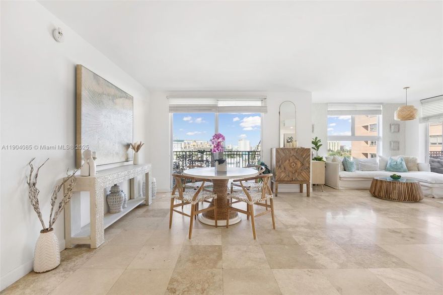 A spacious corner unit in a great location - welcome to Nevis Condo! This bright 2-bedroom, 2-bath unit offers an open floor plan, marble floors and 2 private balconies with great city views. The kitchen features stainless steel appliances and plenty of cabinet space, plus there’s in-unit laundry and three covered parking spots—a huge perk! Enjoy a boutique building with a fitness center, sauna, and secure entry. Fantastic location near Coral Gables, Coconut Grove and public transit. Move-in ready and perfectly located for easy, everyday living.