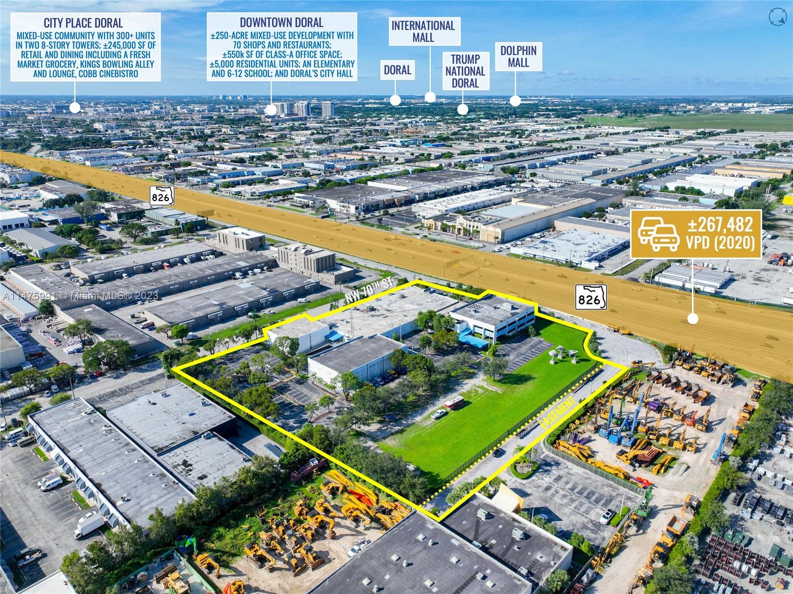 For Sale - Commercial Property with Palmetto Expressway (SR 826) Frontage
Corporate Home to “Spanish Broadcasting System, Inc. - MEGA TV"
Unique Opportunity for an user or an investor to acquire a quality office, showroom, flex, studio facility in one of the hottest commercial markets in the nation with development appeal
Property Highlights and Benefits
Building Size: 67,382 SF, under HVAC (connected offices, studio, flex, showroom, distribution spaces)
Land Size: Two (2) adjacent parcels - total acreage of 5.37 acres (3.63 acres + 1.74 acres)
Vacant Land for Immediate Development
Zoning - IU-1 light manufacturing district - Miami Dade County
100% Owner Occupied Building: property may be sold with a two (2) year Leaseback from Seller.
