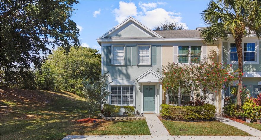 **SELLER MUST SELL**Corner Unit! Experience South Florida lifestyle in this charming Key West-style townhome nestled in the highly sought-after, meticulously maintained community of Sanibel in Tamarac. This exceptional corner-lot residence offers a perfect blend of comfort and style, featuring a spacious two-bedroom, 1.5 -bathroom layout that maximizes its 1,110 square feet of air-conditioned living space. As you step inside, you are greeted by an inviting open-concept living and dining area, perfectly complemented by warm wood flooring and abundant natural light that flows through the home. The kitchen is a chef's delight, equipped with some modern new appliances and ample custom cabinetry, making meal preparation a breeze. One of the standout features of this home is the expansive primary suite, which includes a Jack-and-Jill style bathroom featuring a luxurious Roman tub and dual sinks, providing a spa-like retreat at the end of a long day. Outside, your private, screened-in patio awaits—complete with a storage closet—offering the ideal spot for morning coffee or evening relaxation while enjoying the peaceful garden views. Living in Sanibel means access to premium resort-style amenities, including a massive swimming pool, tennis courts, a sand volleyball court, basketball courts, and a playground, all surrounded by scenic trails and lush parks.