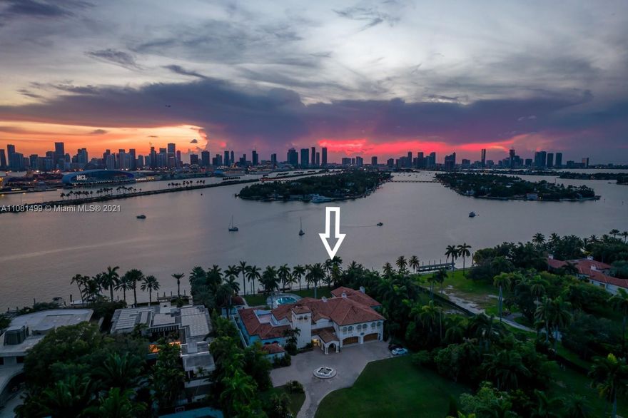 Featuring nearly 2 acres of land on Miami Beach's Star Island. Uninterrupted views of a gargantuan private dock, Port of Miami and the Magic City’s skyline. Over 20,000 square feet of grandeur including an elevator plus a commercial generator. Star Island is the jewel of Miami Beach on Biscayne Bay, a conceptual idea, the mastermind of Miami developer Carl Fisher. A small, guarded island divided by a lovely park road that is lined with soaring palm trees and magnificent estates surrounds the island’s perimeter. Each estate a story book entrance. Just a few minutes’ drive from Miami’s Financial District and Downtown, South Beach, and Miami International Airport. You can also enjoy a water commute from your yacht launched from a private dock overlooking Miami’s marvelous skyline.