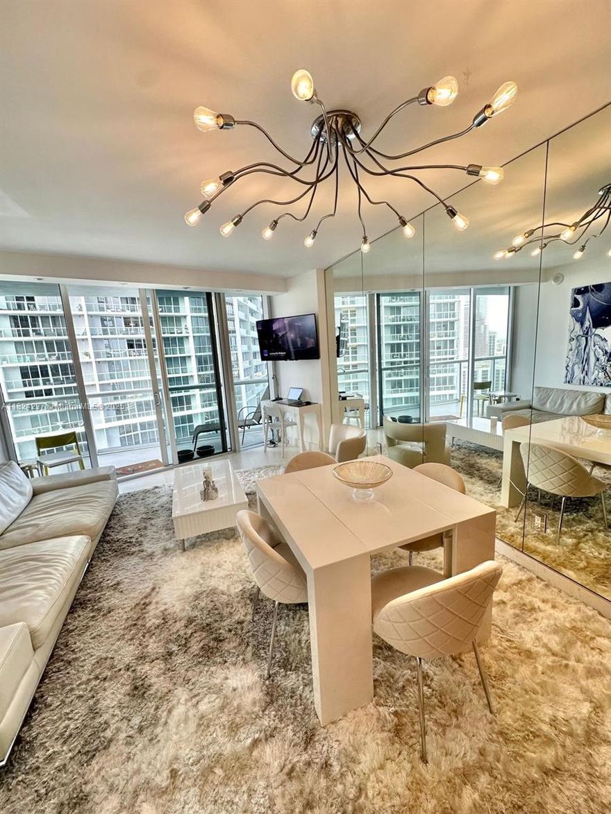 Beautiful 1 bed / 1 bath fully furnished residence on the 32nd floor at the iconic Icon Brickell. This turnkey unit features modern furnishings and breathtaking city and water views. Rent includes basic cable, basic internet, and one assigned parking space. Enjoy luxury living in a full-service building with resort-style amenities, 24-hour valet, state-of-the-art spa, and an expansive pool deck. On-site dining includes Cipriani and La Cantina La Veinte just downstairs for ultimate convenience. Available July 4th.