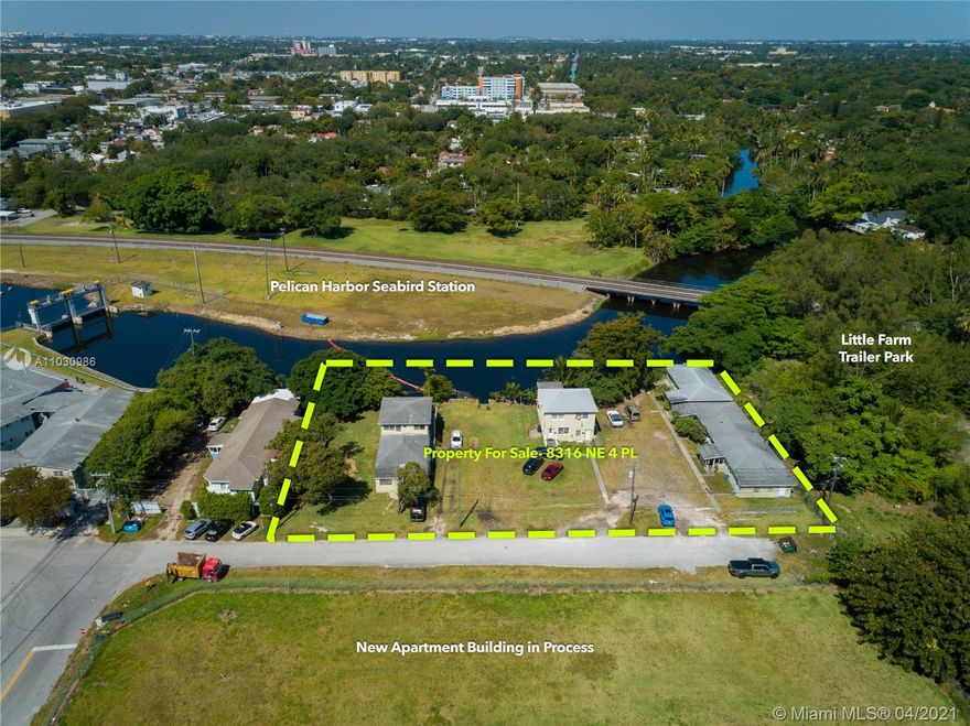 Amazing Development Opportunity in El Portal. Bordered by the Little Farm Trailer Park to the North, Proposed Pelican Harbor Seabird Station across the river and a new apartment building in process across the street to the east. 300' of frontage on the Little River. Zone 5 (Urban Center Zone) in El Portal Zoning Code. Approximately 120 units Maximum. Uses include Multi-Family, Hotel, Retail, Restaurant or Office. 34,480 Sq ft of land, Existing buildings have no intrinsic value, but can help with expenses during planning process. No infrastructure exists, but costs may be shared with new building across the street. Don't miss this opportunity to be on the ground floor of the next hot area in Miami. This area has more vacant land than any other in the Upper Eastside, prime for development.
