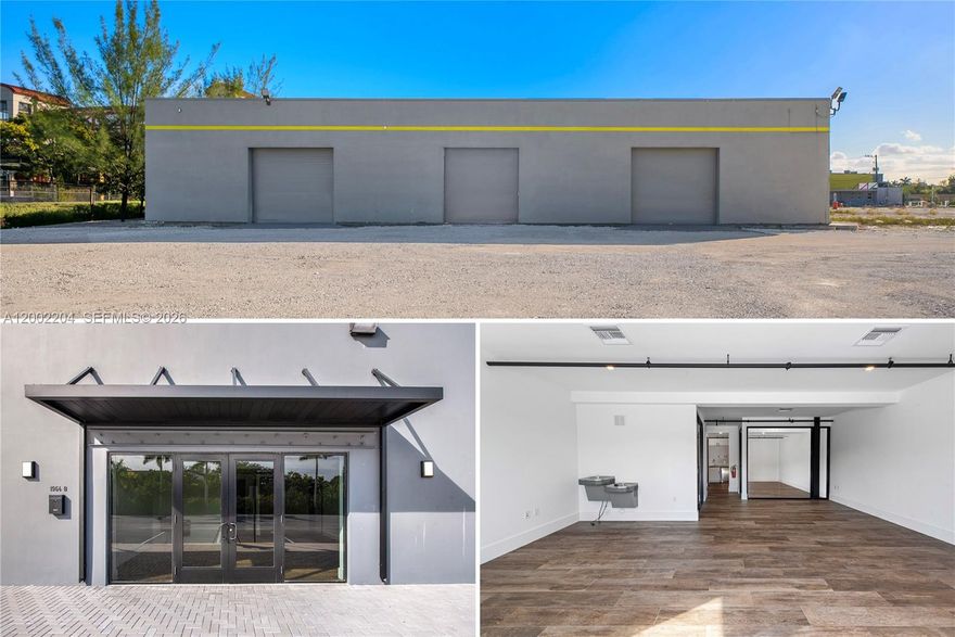 A 6,032 square foot warehouse with separate nearby new contemporary 817 sq.ft. office suite.  Warehouse is fully air conditioned with three (3) 12 foot roll up doors and 16 foot clearance to the beam. Dimensions are depth 58 feet with a length of 104 feet. The interior features two newly built out rest rooms and a sealed concrete floor. The separate office suite consists of a conference room, private office, four workstations in the open front area, a kitchenette, self-contained private restroom, and individually controlled AC. This ideally located facility is a short distance to the entrance of I 95, and just minutes to the Florida Turnpike, the Hollywood/Ft. Lauderdale International Airport and Port Everglades. An excellent choice for logistics, distribution, light industrial use and cross docking. The rental rate is $12,900.00 a month, modified gross terms with the tenant responsible for their utilities. Minimum lease terms is two years.