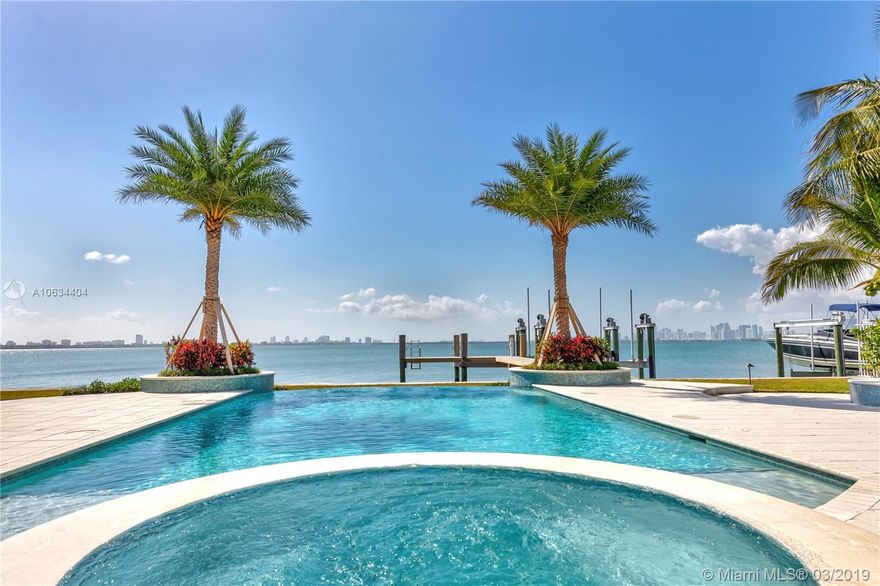 MODERN MASTERPIECE ON OPEN BAY OVERLOOKING MIAMI'S SKYLINE! THIS STUNNING 5 BED/5.5 BATH + MOVIE THEATER + MAID'S QUARTERS IS SITUATED ON A 15k SQ.FT. LOT FEATURING ENDLESS WATER & CITY VIEWS.  SOME OF THE FEATURES INCLUDE HURRICANE IMPACT WINDOWS AND DOORS, CRESTRON SMART HOME SYSTEM, WATER FILTRATION SYSTEM, CENTRAL VACUUM, BOAT DOCK WITH 40K-LB (high speed) BOAT LIFT,  SOLAR  POWERED, FULL HOUSE GENERATOR, 8K-LB CAR LIFT & 3 CAR GARAGE+ CAR LIFT. THE OUTDOOR OASIS FEATURES A SALT WATER HEATED INFINITY EDGE POOL WITH SPA,  SUMMER KITCHEN, FIRE PIT AND SUNSETS THAT WILL LEAVE YOU BREATHLESS. THE VERY QUAINT SMALL CITY OF NORTH BAY VILLAGE IS JUST MINUTES FROM BAL HARBOR , CANYAN RANCH AND SOUTHBEACH. THIS AREA IS UP AND COMING OFFERING GREAT INVESTMENT OPPORTUNITY. ENTERTAINING OFFERS.