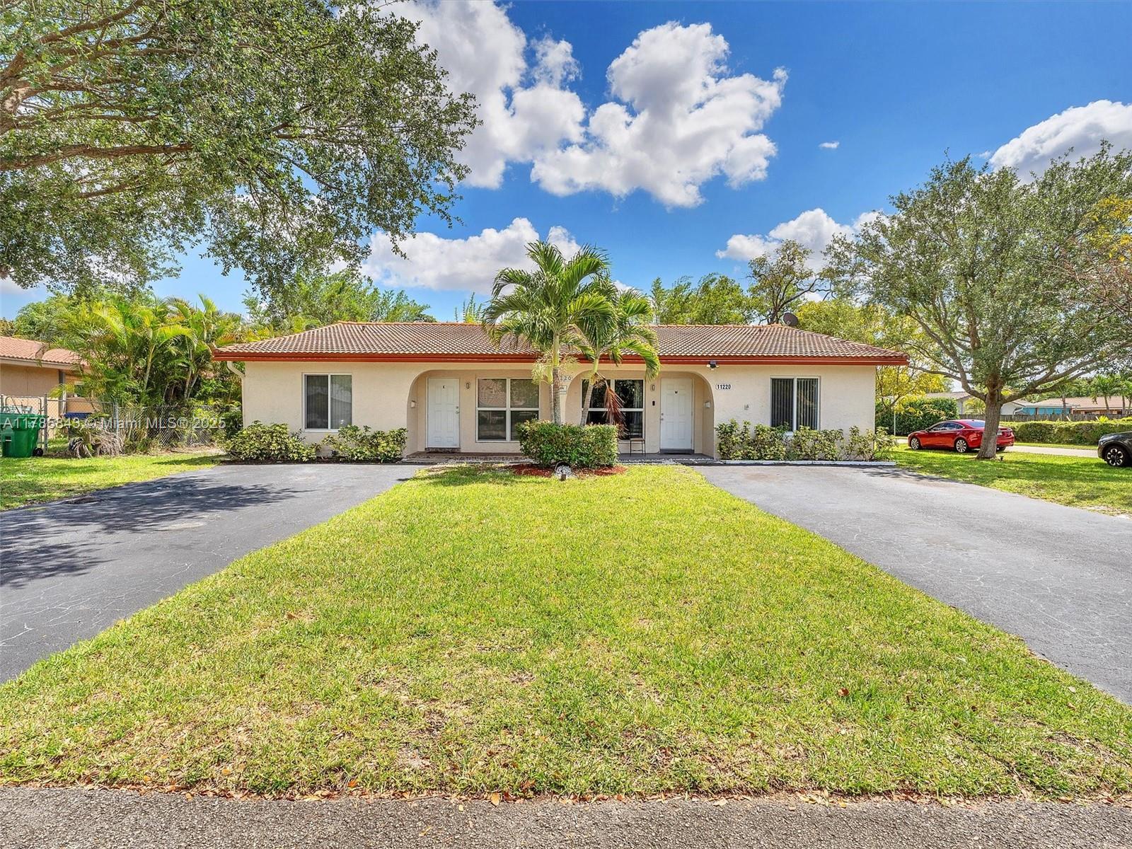 Great investment opportunity.Updated duplex located in a desirable location in Coral Springs. It is close to highway and A+ rated schools. Each unit has 3 bedrooms, 2 full bathrooms and separate laundry room with washer and dryer. Corner Lot. Kichen is upgraded with granite coutertop and wood cabinets. Screened-in patio on the back.There is private pool enclosed with baby guard fence in the spacious backyard enclosed with chain link fence.The units are recently upgraded with hurricane impact windows and doors.It is excelle nt for those who plan to live oneside and lease the other side. Duplex with this kind of additional features are rarely come to the market. Don't miss! Schedule your showing immediately.