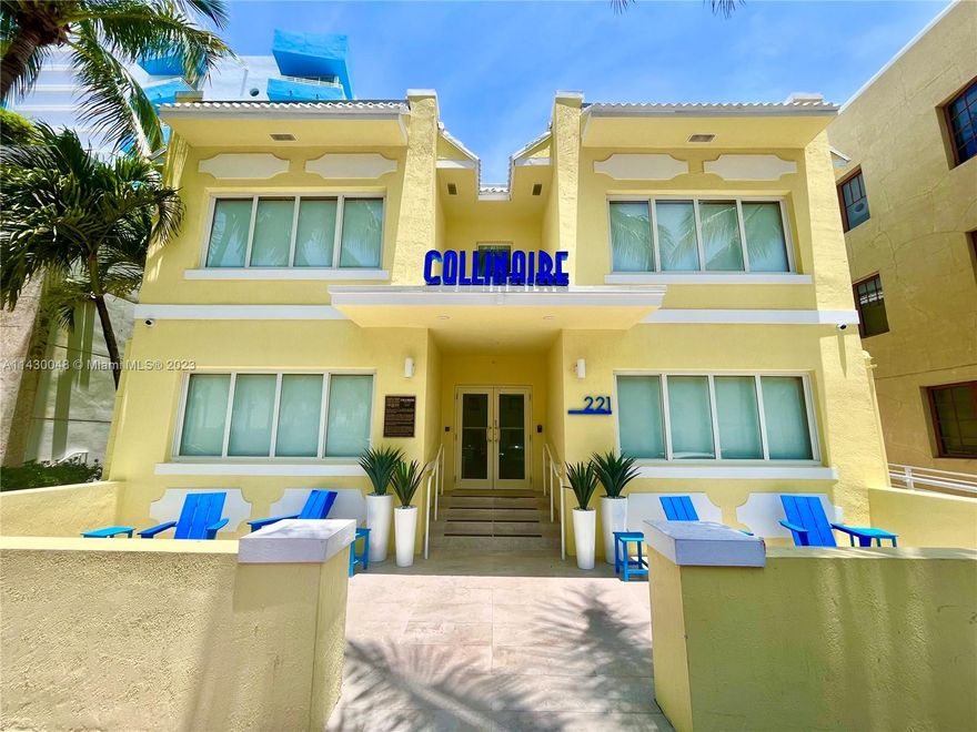 SOUTH OF FIFTH - RENOVATED SHORT-TERM RENTAL BUILDING SLEEPS 48 GUESTS
This historic Art Deco apartment building has been transformed into a luxury short-term rental property featuring 8 furnished, carefully curated two-bedroom/two-bathroom suites in Miami Beach’s sought-after South of Fifth neighborhood, one block from Ocean Drive and the beach. The units offer 875+/- SF of modern living space with impact windows and doors, and stainless steel appliances, each sleeping 6 guests. Other improvements include a new roof, new plumbing and electrical systems, new kitchens and bathrooms. Brand new renovation with all new furniture, fixtures, artwork. Totally turnkey and ready for an investor or operator in a world-class destination. The building has been recertified until 2032.