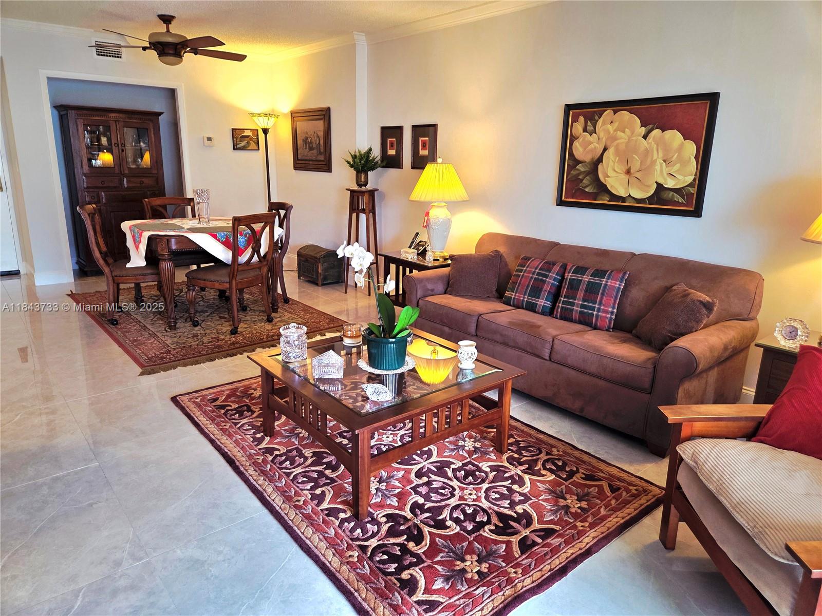 Enjoy a beautiful view from this condo located in Hillcrest. This unit has modern porcelain tile flooring, some new appliances, excellent location in Hollywood, close to I-95, restaurants, shops, and hospitals. This prestigious 55+ community offers 24-hour security, a community pool, laundry room, tennis & pickleball courts, a renovated lobby with front desk, clubhouse with indoor kitchen & outdoor BBQ, new roof was installed in 2024 and has recently passed its 50-year recertification.
