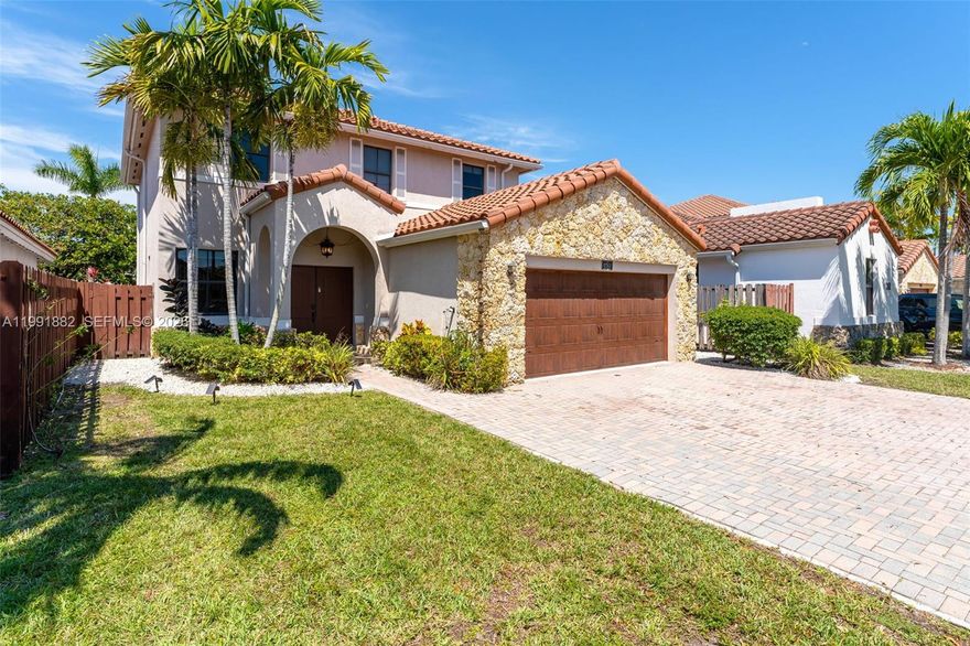 THIS is the one you've been looking for! Welcome to this elegant 4-bed / 4 bath residence in the private & gated community of Las Ramblas. Nearly 3,000 SF, this elegant home offers refined comfort & design, with elevated finishes throughout. The bright open layout is enhanced by newly installed flooring, statement chandeliers, & expansive windows that fill the home with natural light. A beautifully renovated kitchen designed for both everyday living and entertaining, features modern conveniences, while the spacious primary suite features a generous walk-in closet & a beautifully appointed bath. The primary ensuite evokes a spa-like experience, offering dual vanities, Jacuzzi tub & a separate shower for ultimate relaxation. Outdoors, a private terrace provides the perfect setting for entertaining or unwinding, complemented by a lush front garden & smart home security features for added peace of mind. An oversized 2 car Garage features also ample storage. Residents of Las Ramblas enjoy access to resort-style amenities including a pool, tennis courts, fitness center, resident lounge, & 24/7 gated roving security. Ideally located just minutes from CityPlace Doral, Top-rated schools, & premier golf courses, this home offers a seamless balance of luxury, convenience, & lifestyle. Minutes away from FIU, newly finished hospitals, & the Miami International Airport. Schedule your private showing & experience firsthand the perfect balance of comfort and sophistication.