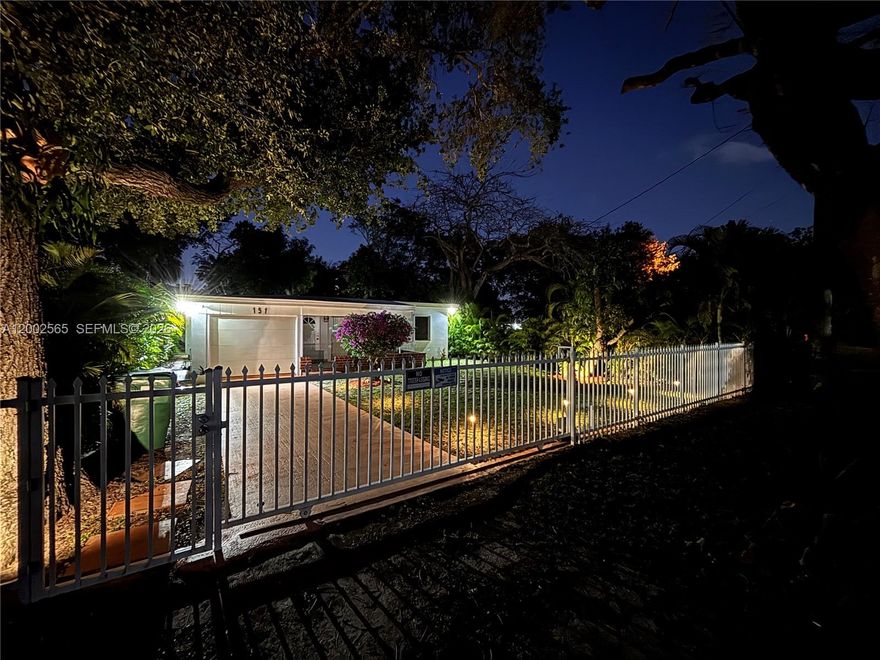 Welcome to this well located and totally updated residence, with 3 Beds 2 Baths + BIG EXTRA DEN/ROOM with A/C in back Patio + GARAGE. The home features remote control front fence opening, electric garage door, porcelain floors, quartz counter tops, stainless steel appliances, led recessed lighting, built walking closet, modern bathrooms and washer and dryer. The home’s charm continues outdoors with a lovely and green private  patio, back shaded porch with table, plus custom night lighting perfect for entertaining guests, enjoying morning coffee, or unwinding in the evening. Great location, 10 min to Hard Rock Stadium, Hospitals, Aventura mall, 15 Min from Beaches, 20 min Fort Lauderdale Airport and 25 from Miami Airport. Easy commute , just blocks away from I-95, Palmeto and Turnpike. 3 mango and 3 avocado trees is the cherry on top.