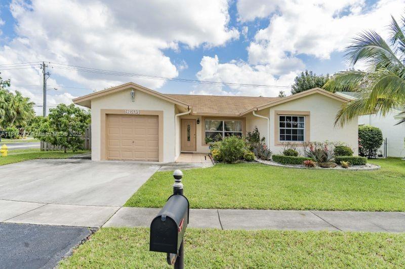 Beautiful large corner rental property with 1 car garage and large fenced-in lot and fruit trees, located in the sought after community of Oakwood SpringTree Lakes. Out side of garage there is 2 parkings plus around property. Lovely, open floor plan with three bedroom and a fourth bedroom converted from the Florida room by previous owner, plus den. Kitchen with cherry wood cabinetry, granite counter tops, tile flooring throughout all living areas except bedrooms, two beautifully done bathroom. Neutral tile floors in living areas and carpet in bedrooms. You can feel confident the property has a 2015 roof.