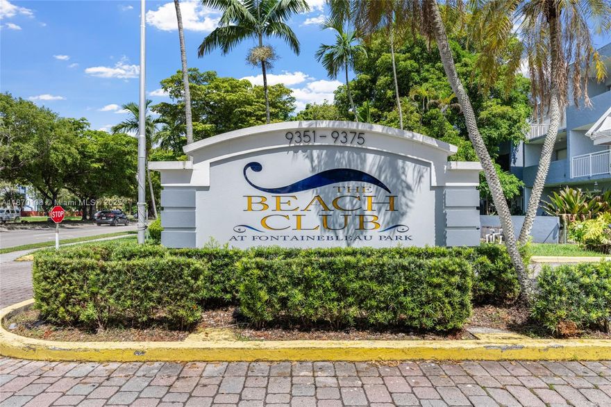 Spacious 2-story condo with 1,415 sq ft, featuring 2 bedrooms, 2.5 baths, in-unit washer/dryer, Brand New AC Unit. 2 balconies, Accordion Hurricane Shutters, Includes 2 assigned parking spaces in front of the unit and a storage room on the first floor. Located in the gated community of The Beach Club on Fontainebleau Blvd, just 10 mins from MIA airport. Enjoy 24/7 security and resort-style amenities: 3 pools, gym, tennis courts, playground, and lakefront beach area. Plenty of visitor parking. No pets allowed. Close to shops, dining, and major highways.