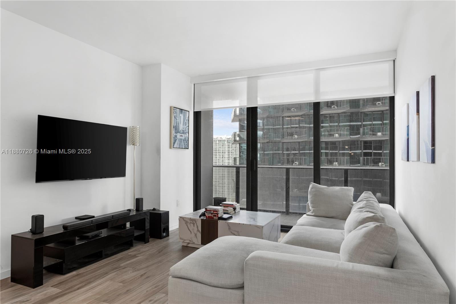 Fully Furnished Unit at SLS LUX! 1 bedroom + DEN, 2 full bathrooms. Luxury Appliances. Wood grey Ceramic Floors. Master bathroom comes with walk in shower, Build out walk-in closet. Electric blinds. Brickell City Centre views. Walking distance from shopping, restaurants, nightlife, beaches & etc. The building offers amazing amenities including, rooftop pool, lap pool, sauna, fitness center, spa/barbershop, work out station, rock climbing wall, billiards, basketball, kids' playroom, social room, meeting rooms, tennis court (ranked top 10 tennis court views in the US by Architectural Digest) Restaurants like Gekko on floor level & Bar. Unit is provided with Wi-Fi, iPad in unit, and complimentary valet parking. RENOVATED LIVING ROOM WAS DONE LAST MONTH.