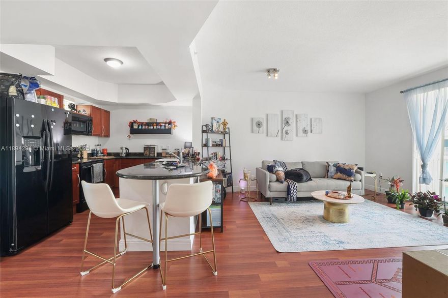 Beautiful 1 bedroom 1 bathroom unit located in the heart of Downtown Dadeland on a quiet side street. Impact windows. Newer AC installed 2022. Unit features wood cabinets, waterproof laminate flooring, walk-in-closet, washer & dryer inside the unit. Condo amenities include a gym and a large rooftop infinity pool and lounge area. $727 HOA fee includes basic cable, internet, water, sewer, garbage, reserves, building maintenance and management. Condo allows 6 months lease minimum. Unit is next to Dadeland Mall, Datran Center, Baptist Hospital, Publix and major thoroughfares. Great tenant in place until Jan 2026.