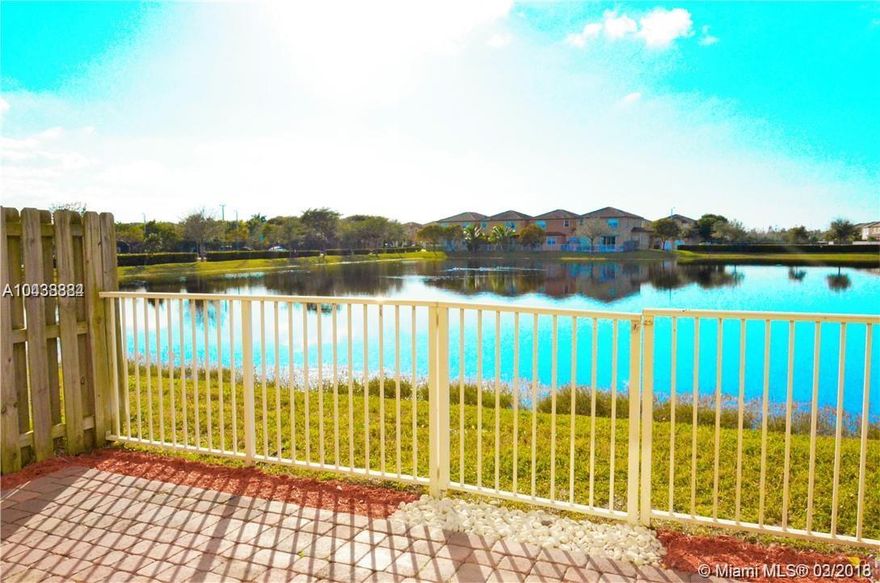 PRICED TO SELL WITH LAKE VIEW!. BEAUTIFUL 3 BEDROOMS 2.5 BATHS TOWNHOUSE WITH OPEN BACKYARD WITH LAKE VIEW. CAPRI MODEL. CERAMIC ON THE FIRST FLOOR AND CARPET ON THE SECOND FLOOR. PARKING RIGHT IN FRONT OF THE HOUSE. ENJOY ALL AMENITIES. A+ K-8 ROLAND ESPINOZA SCHOOL AND RONALD REAGAN HIGH SCHOOL. CLOSE TO FLORIDA TURNPIKE