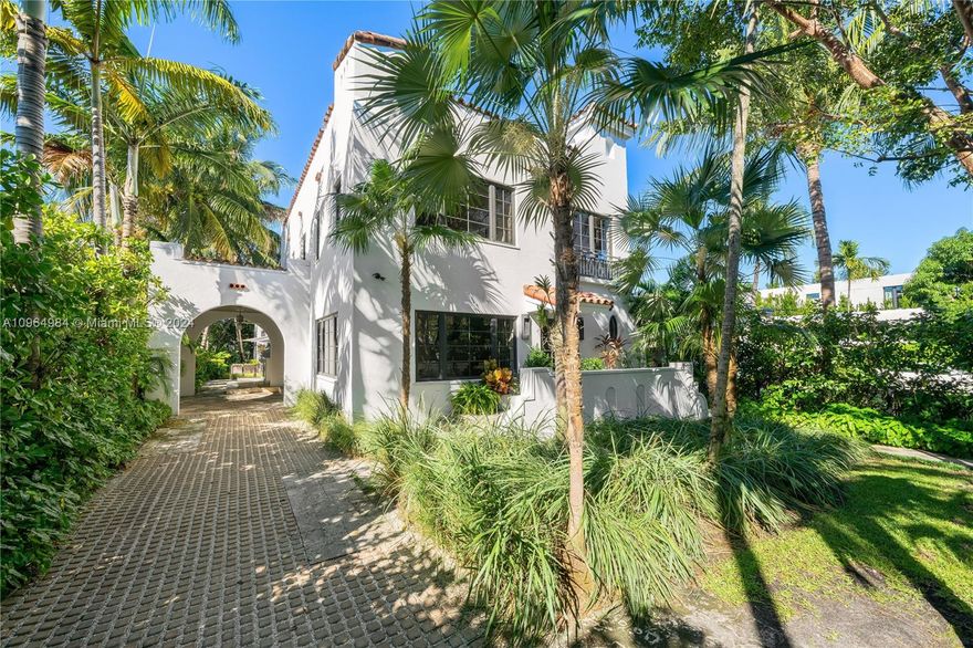 This published, 3000+ SF, 1932 historic Miami Beach residence was meticulously renovated & rebuilt in 2012. It was the cover story of Florida Design Magazine Spring/Summer 2017. The first floor features a formal living room w/ a gas fireplace, powder room w/ a Boffi washbasin, Arclinea kitchen w/ Sub-zero, Wolf, & Meile appliances that opens to the family and dining rooms all over-looking the tranquil backyard. The 2nd floor features 2 guest bedrooms, laundry, and a master suite. The manicured exterior features a heated saltwater pool & spa, summer kitchen w/ gas grill, refrigerator, & ice-maker, a 405 SF en-suite guest cottage, outdoor shower, $100K in landscaping & exterior lighting. Other features include Smart Home controls for lights, TV, audio, AC, pool, security system & gates.