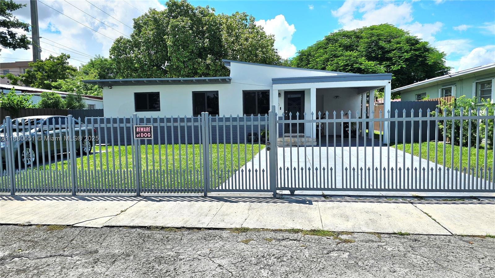 EXCELLENT LOCATION IN THE HEART OF MIAMI. ONE STORY HOME IN A FAMILY ORIENTED & ESTABLISHED NEIGHBORHOOD,CLOSE 2 SHOPPING CENTERS, RESTAURANTS, PUBLIC TRANSPORTATION & HIGHWAYS. THIS HOME OFFERS SPACIOUS LIVING AREA, AN UPDATED KITCHEN ( From Year 2021), NEWER A/C from ( Year 2021) & a " HUGE " PRIVATE BACKYARD. ENTRANCE ON BOTH SIDES, NO ASSOCIATION. THIS HOME COMES WITH A BACKYARD STORAGE HOUSE & A CONCRETE STORAGE SPACE. BRAND NEW CAMARAS (6 Months Old )THROUGHOUT D HOME & OUTSIDE LIGHTING, 2 NEW IMPACT DOORS & 3 IMPACT WINDOWS from (Year 2025), NEW ROOF ( From Year 2024 ),ALL NEW LIGHTING (From Year 2021) NEW APPLIANCES( From Year 2021 ) & NEW WASHER & DRYER (Year 2023 )** PRICE TO SELL** PAINTED OUTSIDE, A WELL with a STRONG WATER PRESSURE & SPRINKLERS IN THE BACKYARD.TERRAZA.GATED.