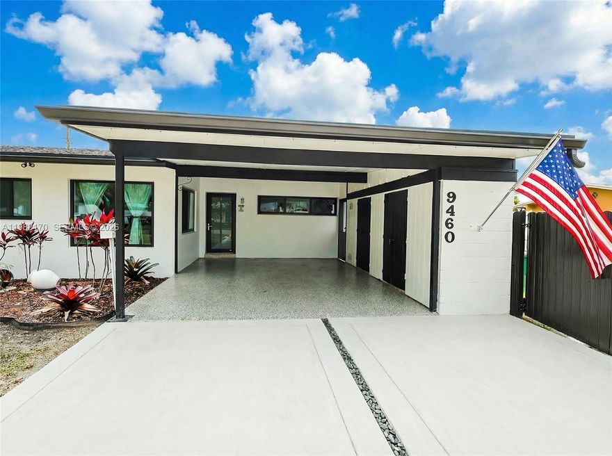 Stunning 3-bedroom, 2-bathroom home featuring immaculate terrazzo floors and impact-resistant windows.
It boasts an open-concept kitchen, a brand-new driveway with an electric vehicle (EV) charging station, and a massive 8,250-square-foot lot complete with a pergola. No HOA, No CDD, and no flood insurance required. Move-in ready! Space for a boat and more
This won’t last!