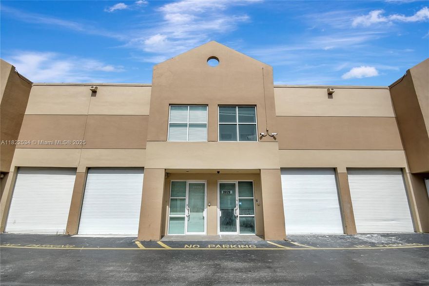 Office plus warehouse space. Incredible upgraded space ready to move in. 2 Story space with lots of space. 2 enclosed offices and bathroom and central AC in entire space. Units rarely available in this community. Low association fee. Seller financing available.  Equal Housing opportunity.