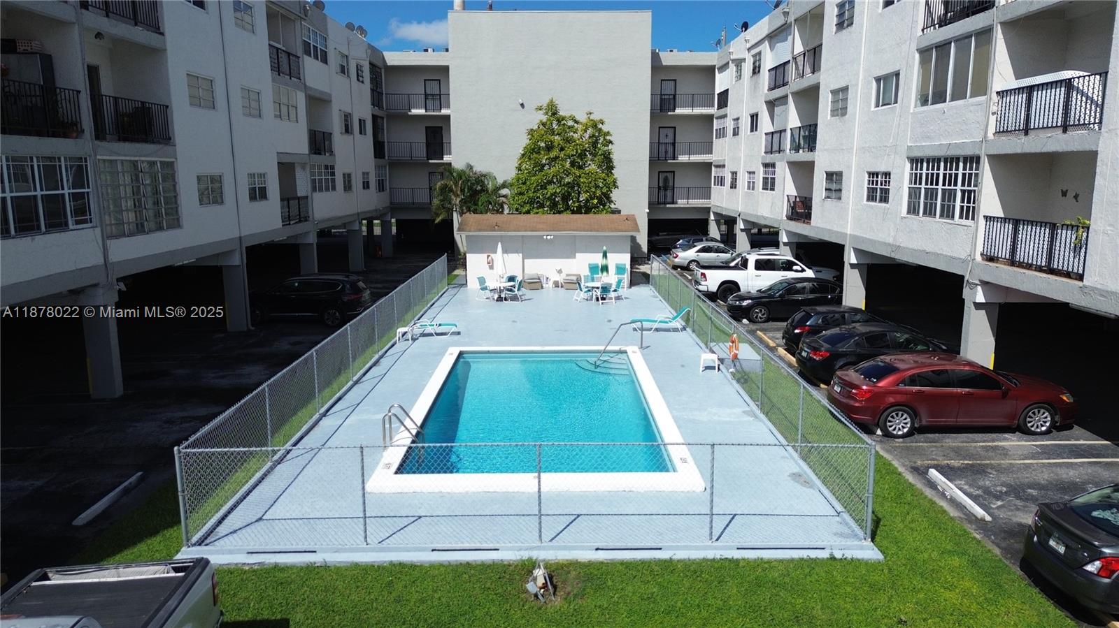 Spacious 2 bedroom, 2 bathroom apartment located on the 3rd floor in the heart of Hialeah. This unit offers a bright pool view, a large private balcony, and a functional layout with a dedicated laundry room with washer/dryer hookups. The community also provides shared laundry facilities for added convenience.
The gated complex features a community pool, assigned parking, and ample guest parking. With no rental restrictions, this property is an excellent opportunity for investors—start generating income right away. Enjoy easy access to major highways, local dining, shopping, and entertainment, all just minutes away. Whether you’re looking for your next investment or a centrally located home, this apartment checks all the boxes.