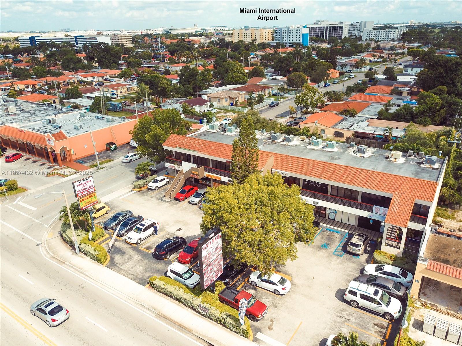 Santa Maria Shopping Center is a 13,464 SF busy Shopping Plaza located on NW 7th Street and 39 Ave. Retail / Office space of 650 SF available for lease on 2nd floor. High visibility building and pylon signage opportunity. Hight traffic on NW 7th Street. Close to 836 Dolphin expressway and Miami International Airport. Recently completed floor and bathroom remodel. There is an elevator on site. Price $30/SF NNN. Net is $10.50/SF.