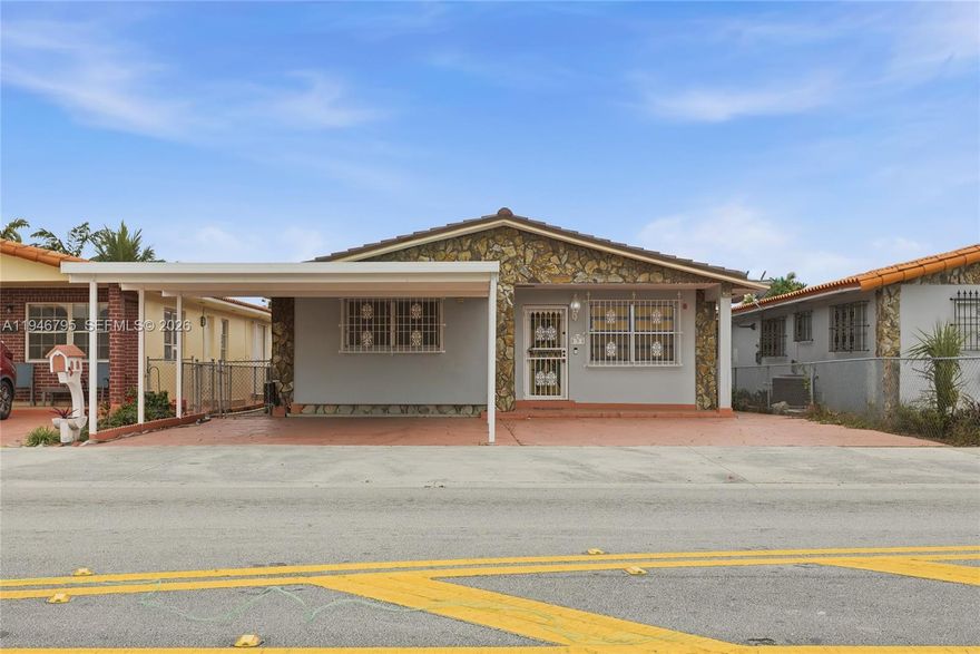 LOCATION, LOKATION , LOKATION. Amazing single family available in Hialeah, new roof December 2025, update kitchen, bathrooms, fresh painted, new electric panel, incredible patio to spend time with family and friends , storage room outside it can be used as office space or additional room. Three beed, two bath and  family room. Again LOKATION is a plus!!!