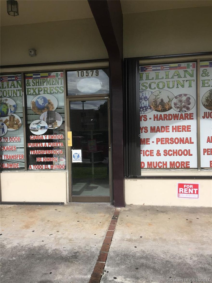 Beautiful retail space across the street of the Miami Dade College South Campus. almost 1000 sqft with central a/c, alarm, shutters, inside and outside cameras, partially furnished but if your client want them out there is no problem. The price is final, taxes, CAM included. Very flexible term. Owner does not allow barber shop, beauty saloon or food . Call listing agent for showings.