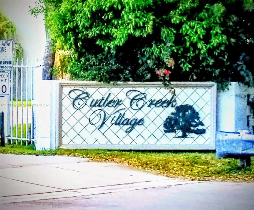 Welcome to Cutler Creek Village! This cute and cozy 1/1 brings the good vibes only with a screened balcony for morning coffees and an in-unit washer & dryer (no more laundry day field trips!). Live in a gated community with a pool, tennis courts, and playground right outside your door. Close to the Turnpike, shopping, dining, and everything you love. Perfect starter spot or easy investment. Come feel the chill, stay for the convenience.