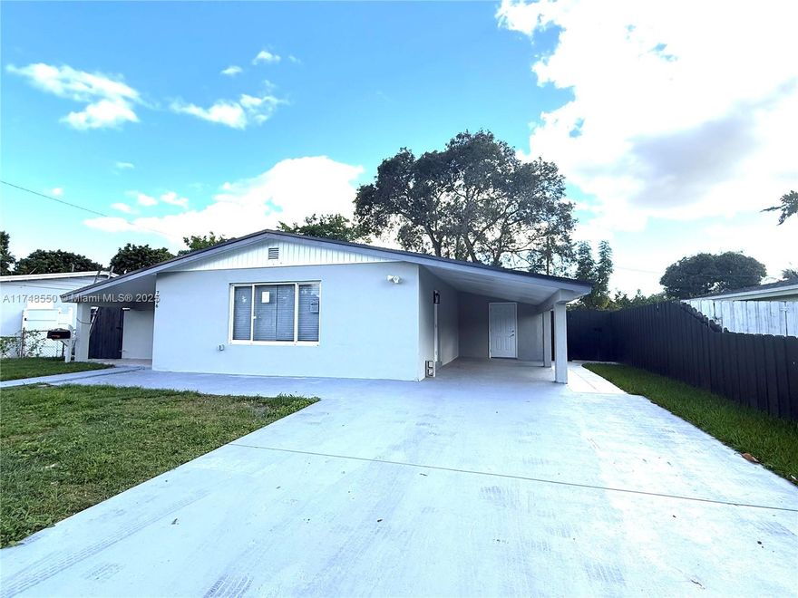 Real South Florida elegance in this stunning home that boasts modern finishes and a spacious floor plan, perfect for entertaining or relaxing with family. The living area is filled with natural light, highlighting the brand-new flooring throughout. Be the first to cook in this gorgeous kitchen equipped with stainless steel appliances, quartz countertops, and ample storage space, making it a chef's dream. Huge fenced yard with plenty of room for play or pool.  New Roof and Windows leave nothing to do but uppack.  Incredible location mintures to schools, shopping and worship.  Don't miss the opportunity to own this home it won't last, also for rent.