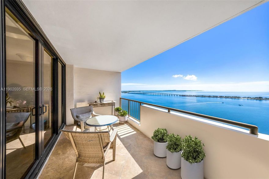 Beauty on the Bay! Live the Brickell lifestyle from this waterfront 2BD/3BA in Villa Regina. This high floor residence offers 2,121 sq ft of living space, breathtaking bay & city views, impact windows, marble floors, & 2 oversized terraces. Enjoy updated bathrooms, kitchen with brand-new appliances, & spacious walk-in closets. 2 dedicated parking spaces. Residents have access to an array of exceptional amenities, including a state-of-the-art pool, fully equipped gym, and stylish social areas designed for entertaining. Dock space is available. No outstanding assessments. Located in the heart of Brickell, you’re just moments away from world-class dining, shopping, and entertainment. Don’t miss the chance to make this stunning residence your home!