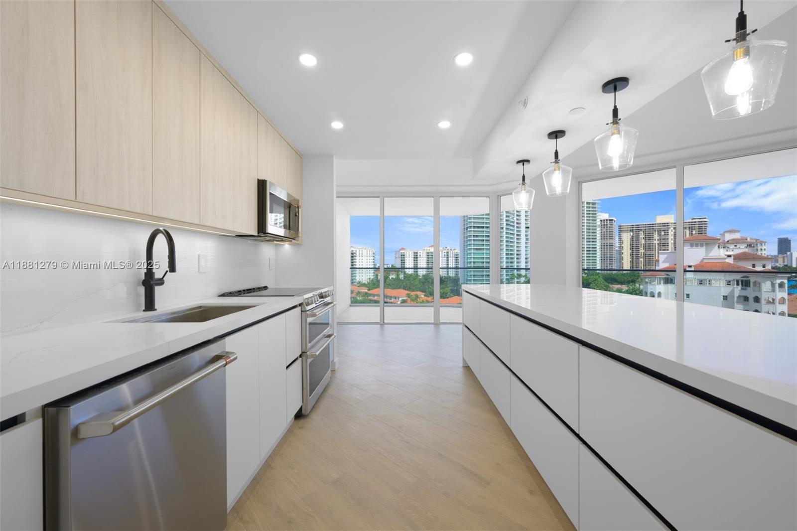 Stunning 2 bed/2 bath residence featuring breathtaking views of the Intracoastal, city, and ocean. Recently completed full renovation with exquisite, tasteful finishes throughout. This bright and spacious unit offers an elegant open layout, abundant natural light, and modern design details. Located in one of the most desirable neighborhoods, just steps from Aventura Mall, golf course, fine dining, and more. Walking distance to synagogue. A perfect blend of luxury, comfort, and convenience.