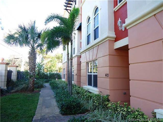 Amazing large townhouse with open floor plan. 3 bedrooms and 3 1/2 bath. Tile flooring in living room and new carpet in bedrooms. Spacious kitchen, Master bath with double sink, shower & roman tub. Big walk-in closet. Impact windows. Attached 2 car garage. Great view. Gated community with pool located in the heart of Fort Lauderdale, minutes from beaches, shopping, entertainment and transportation.