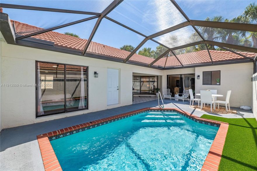 This exquisite residence on a charming cul-de-sac in Sea Oats (nestled against a nature preserve) offers the best of Juno. 3 coastal-inspired bedrooms and 2 full baths. Enjoy a private screened pool with terrace, 2-car garage, central kitchen, volume ceilings, abundant natural light, & plenty of storage for beach gear. In-unit washer/dryer. Professionally turnkey furnished for your unforgettable stay. The community offers incredible amenities including lakes, water features, tennis courts, a lovely community room, & wonderful pool. The pristine beach and Juno Pier are in walking/biking distance and some of the very best shops & dining in the area are just around the corner. Close to Loggerhead Marine, marinas, shops, dining, theaters, spas, & golf! 3 month min for season at 12,500 per month plus bed tax, available for annual lease at 6,900.