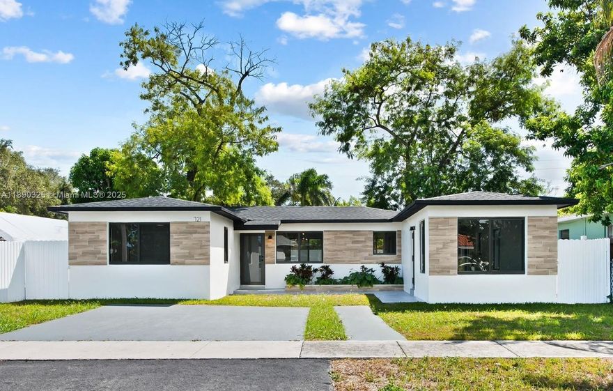 Modern renovation throughout. Brand New Roof, All impact windows, new appliances, newer A/C. Move right in. No expense spared with high-end materials. Large 48 x 48 porcelain tiles, completely renovated kitchen featuring quartz countertops and wood cabinetry. Modern bathrooms with top of line fixtures. Tons of natural light boasting throughout the home. Exterior updates include new grass and new fence. Ideally situated near major highways, just minutes from Aventura Mall, and within close proximity to the beach, this property offers exceptional value at this price point.