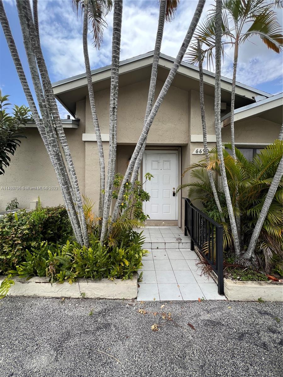 Introducing a remarkable opportunity at Westwind Lakes, a beautiful corner one-story just renewed townhouse in the heart of Kendall. This spacious TH features 2 beds/2 baths and no carpets, tile floors thru-out. Waiting on the kitchen's brand-new stainless-steel appliances to arrive, new Washer & Dryer as well! Two assigned parking spaces. Nice, fenced patio where you can enjoy outdoor living. Close to schools, Publix, Walgreens, and much more.