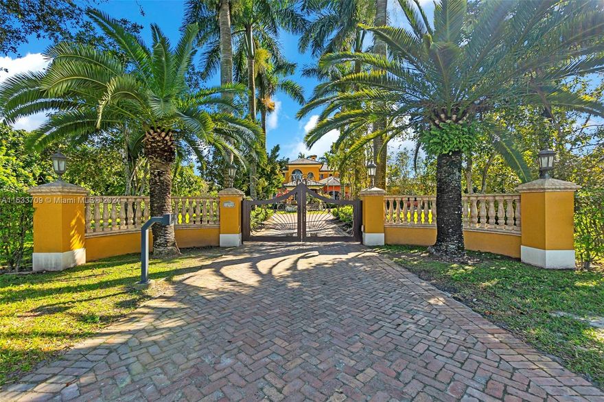 Experience luxury at this 6-bed, 6.5-bath estate in the heart of Redlands, Florida. The gourmet kitchen, adorned with a captivating cooking island. Situated on almost 2 acres, this palace-like residence has a balcony, barbecue, fenced yard, fruit trees, and a pool. Embrace a natural, healthy lifestyle with space for cultivating fruits, raising animals, and private horseback rides. Indulge in leisure with a game room featuring a billiard table. The property features a Reverse Osmosis system and a Nutone central vacuum system, providing pure water and effortless maintenance. One of the bedrooms is situated in a detached guest area, providing added privacy for guests to enjoy. Four-car garage, which includes cabinets for extra storage. Witness unparalleled splendor – your dream home awaits!