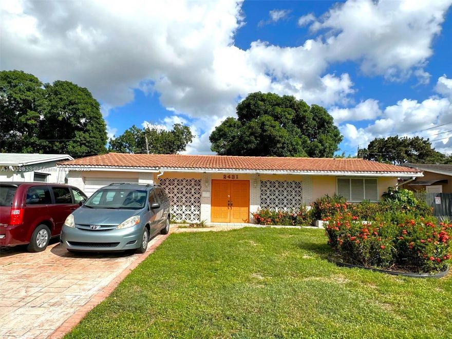 This 3 bedroom 2 bath residence features a remodeled primary bath with a large shower, updated vanity with a quartz top and a recessed rectangular sink and a tile backsplash, newer light fixture, the primary bedroom has a large walk in closet, carpet in the bedrooms and tile throughout living areas, the second bath has a remodeled shower/tub combination and updated tile floors.  The backyard is fenced and has a sizable storage shed.  The a/c was replaced in 2023.